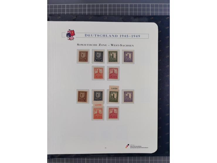 1940/2014(ca.), vorwiegend postfrische Sammlungen, dabei Französische Zone inkl. Mi.-Nr. 46II postfrisch, Bizone Mi.-Nr. 52-6
