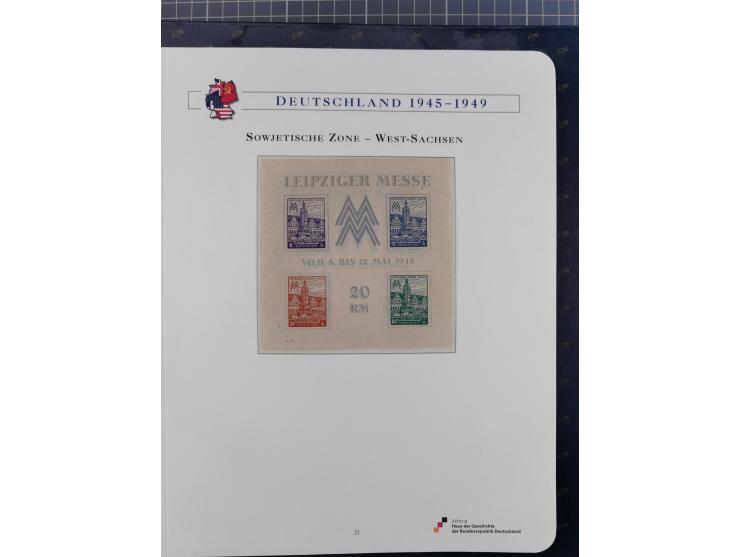 1940/2014(ca.), vorwiegend postfrische Sammlungen, dabei Französische Zone inkl. Mi.-Nr. 46II postfrisch, Bizone Mi.-Nr. 52-6