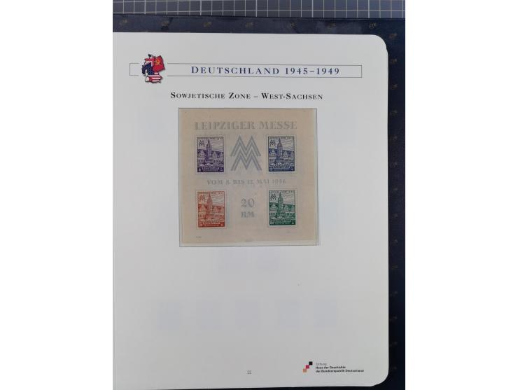 1940/2014(ca.), vorwiegend postfrische Sammlungen, dabei Französische Zone inkl. Mi.-Nr. 46II postfrisch, Bizone Mi.-Nr. 52-6