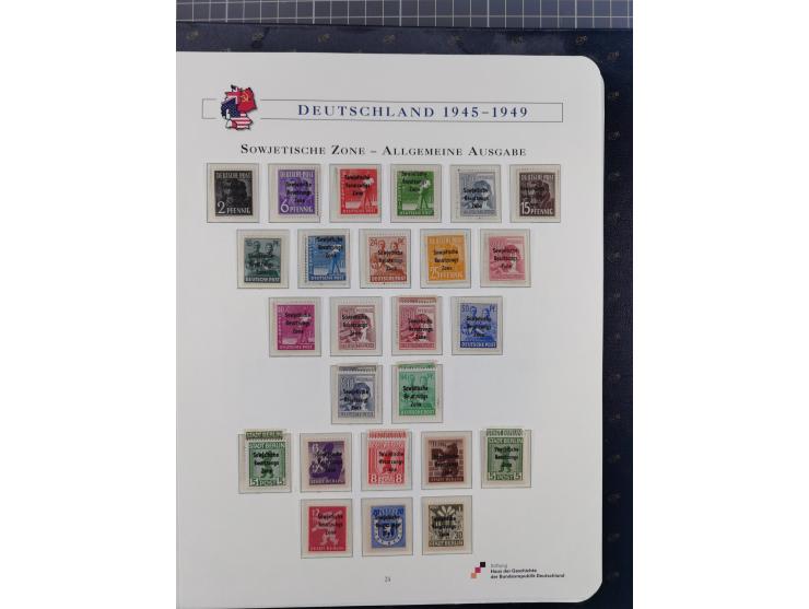 1940/2014(ca.), vorwiegend postfrische Sammlungen, dabei Französische Zone inkl. Mi.-Nr. 46II postfrisch, Bizone Mi.-Nr. 52-6