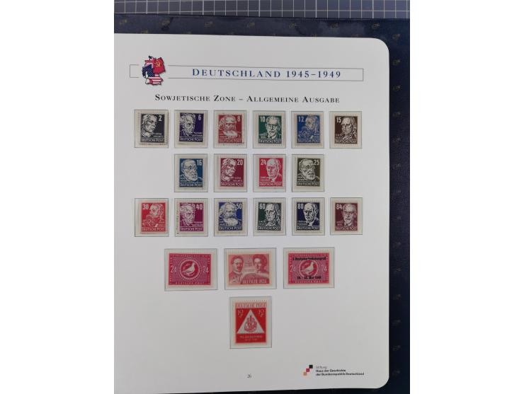 1940/2014(ca.), vorwiegend postfrische Sammlungen, dabei Französische Zone inkl. Mi.-Nr. 46II postfrisch, Bizone Mi.-Nr. 52-6