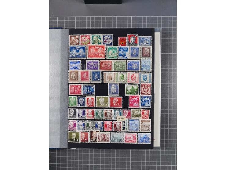 1940/2014(ca.), vorwiegend postfrische Sammlungen, dabei Französische Zone inkl. Mi.-Nr. 46II postfrisch, Bizone Mi.-Nr. 52-6