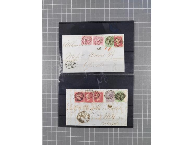 1856/66, small lot, including 4 colour franking large Hermes Heads, 3 fronts GB to Portugal, Cross of Savoy, etc.