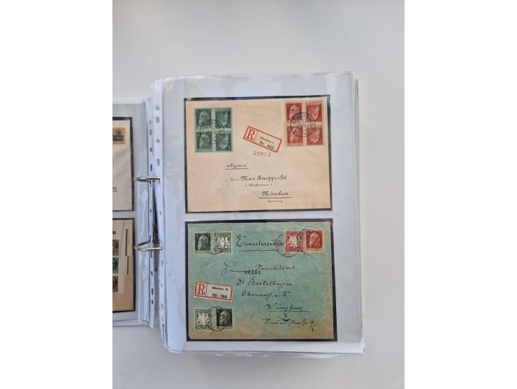 1850/1920, kleine Sammlung mit zusätzlich einigen hundert Briefen, Karten und Paketkarten der Pfennig-Zeit