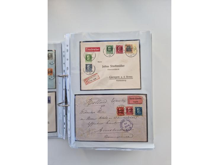 1850/1920, kleine Sammlung mit zusätzlich einigen hundert Briefen, Karten und Paketkarten der Pfennig-Zeit