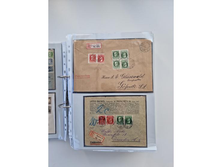 1850/1920, kleine Sammlung mit zusätzlich einigen hundert Briefen, Karten und Paketkarten der Pfennig-Zeit