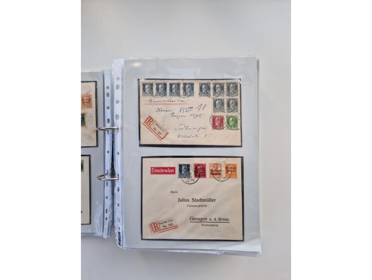 1850/1920, kleine Sammlung mit zusätzlich einigen hundert Briefen, Karten und Paketkarten der Pfennig-Zeit