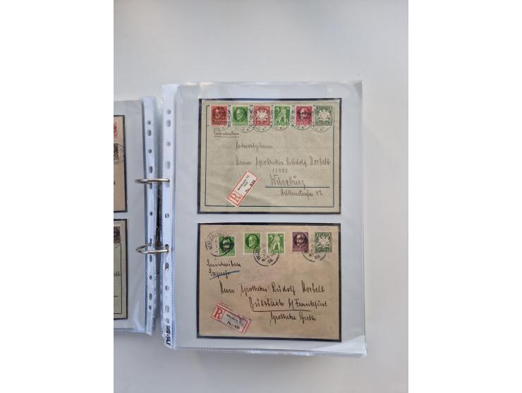 1850/1920, kleine Sammlung mit zusätzlich einigen hundert Briefen, Karten und Paketkarten der Pfennig-Zeit