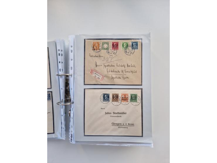 1850/1920, kleine Sammlung mit zusätzlich einigen hundert Briefen, Karten und Paketkarten der Pfennig-Zeit