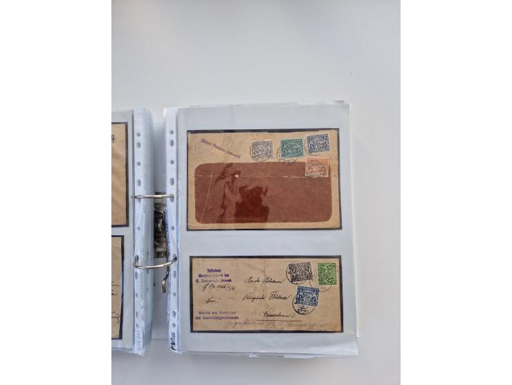 1850/1920, kleine Sammlung mit zusätzlich einigen hundert Briefen, Karten und Paketkarten der Pfennig-Zeit