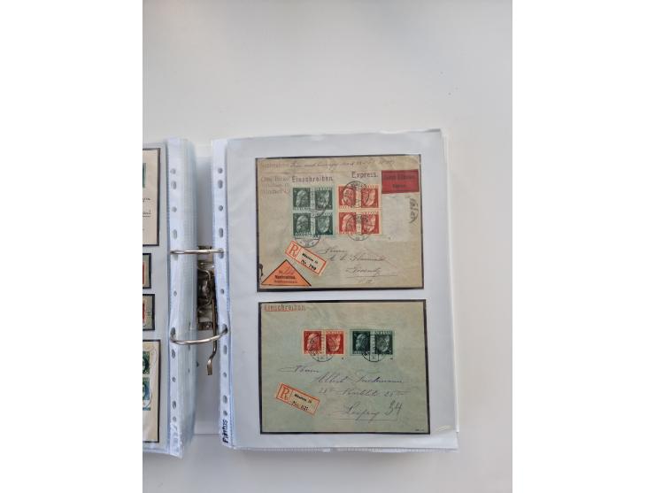 1850/1920, kleine Sammlung mit zusätzlich einigen hundert Briefen, Karten und Paketkarten der Pfennig-Zeit