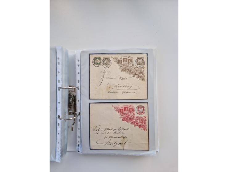1850/1920, kleine Sammlung mit zusätzlich einigen hundert Briefen, Karten und Paketkarten der Pfennig-Zeit