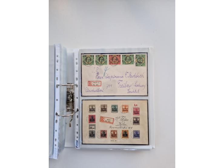 1850/1920, kleine Sammlung mit zusätzlich einigen hundert Briefen, Karten und Paketkarten der Pfennig-Zeit