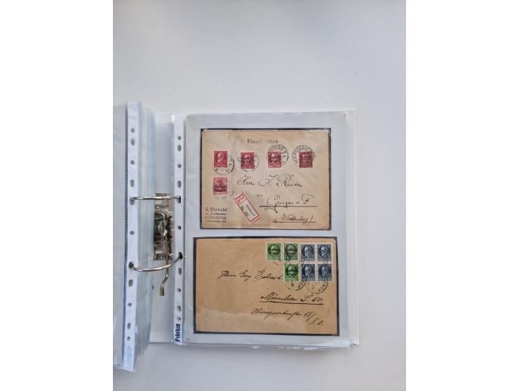 1850/1920, kleine Sammlung mit zusätzlich einigen hundert Briefen, Karten und Paketkarten der Pfennig-Zeit