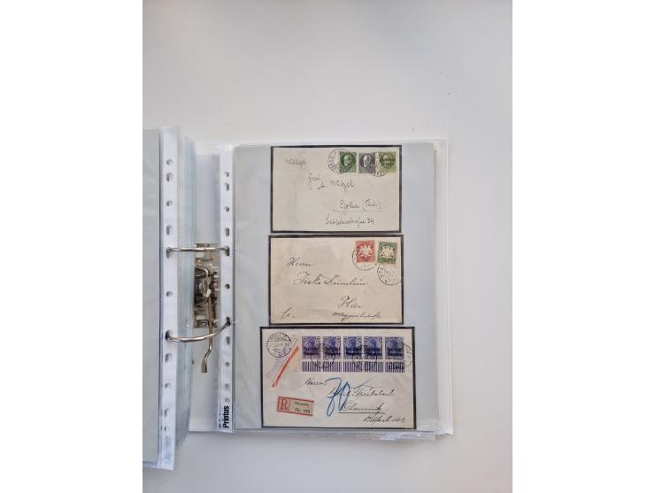 1850/1920, kleine Sammlung mit zusätzlich einigen hundert Briefen, Karten und Paketkarten der Pfennig-Zeit