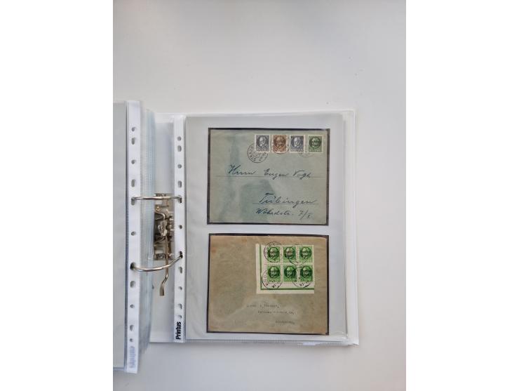 1850/1920, kleine Sammlung mit zusätzlich einigen hundert Briefen, Karten und Paketkarten der Pfennig-Zeit