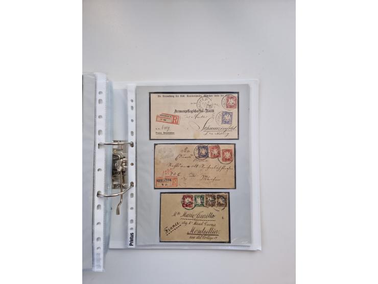 1850/1920, kleine Sammlung mit zusätzlich einigen hundert Briefen, Karten und Paketkarten der Pfennig-Zeit