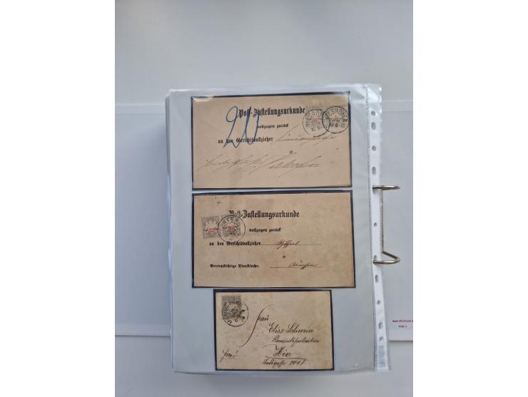 1850/1920, kleine Sammlung mit zusätzlich einigen hundert Briefen, Karten und Paketkarten der Pfennig-Zeit