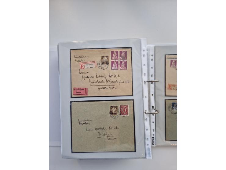 1850/1920, kleine Sammlung mit zusätzlich einigen hundert Briefen, Karten und Paketkarten der Pfennig-Zeit