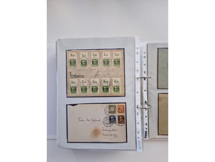 1850/1920, kleine Sammlung mit zusätzlich einigen hundert Briefen, Karten und Paketkarten der Pfennig-Zeit