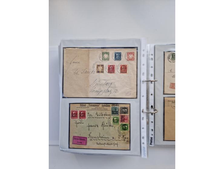 1850/1920, kleine Sammlung mit zusätzlich einigen hundert Briefen, Karten und Paketkarten der Pfennig-Zeit