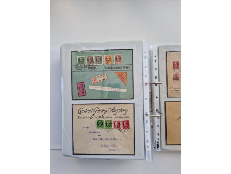 1850/1920, kleine Sammlung mit zusätzlich einigen hundert Briefen, Karten und Paketkarten der Pfennig-Zeit