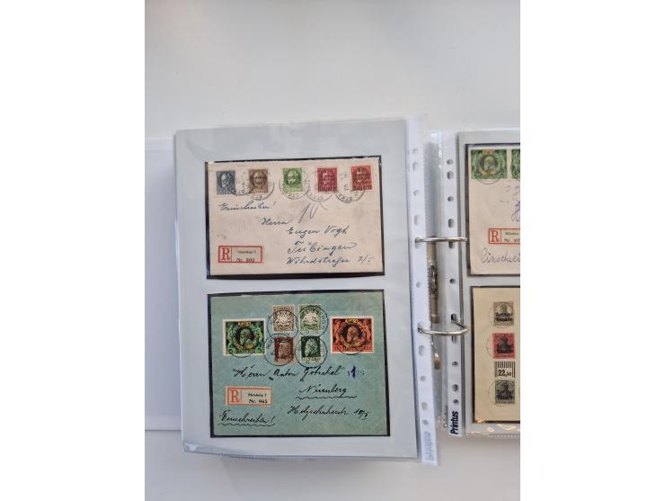 1850/1920, kleine Sammlung mit zusätzlich einigen hundert Briefen, Karten und Paketkarten der Pfennig-Zeit