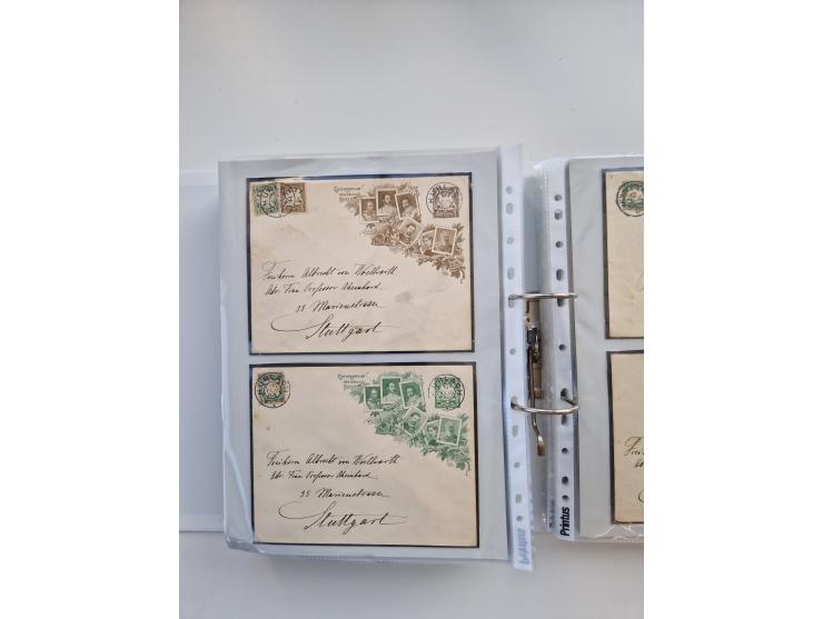 1850/1920, kleine Sammlung mit zusätzlich einigen hundert Briefen, Karten und Paketkarten der Pfennig-Zeit