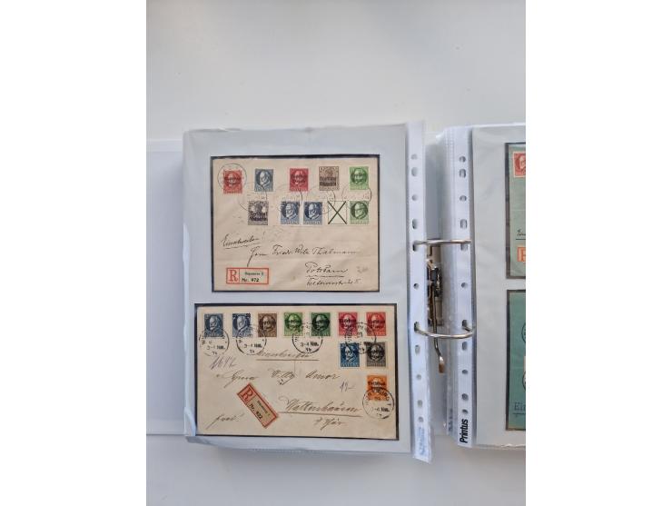 1850/1920, kleine Sammlung mit zusätzlich einigen hundert Briefen, Karten und Paketkarten der Pfennig-Zeit