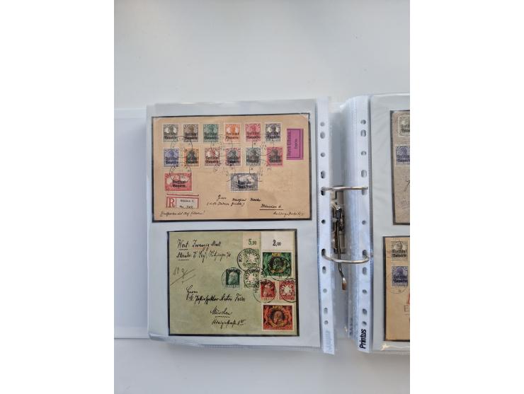 1850/1920, kleine Sammlung mit zusätzlich einigen hundert Briefen, Karten und Paketkarten der Pfennig-Zeit