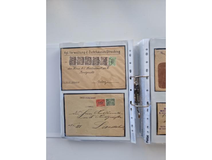1850/1920, kleine Sammlung mit zusätzlich einigen hundert Briefen, Karten und Paketkarten der Pfennig-Zeit