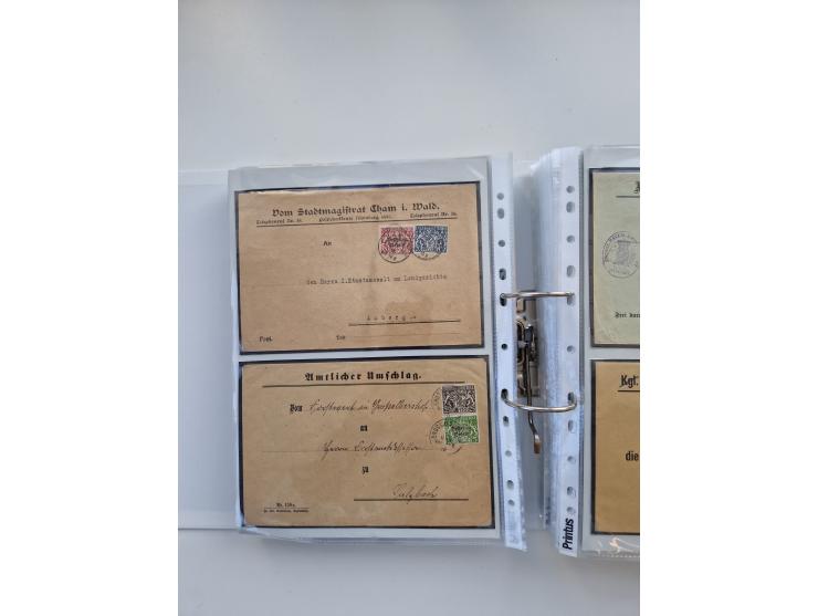 1850/1920, kleine Sammlung mit zusätzlich einigen hundert Briefen, Karten und Paketkarten der Pfennig-Zeit