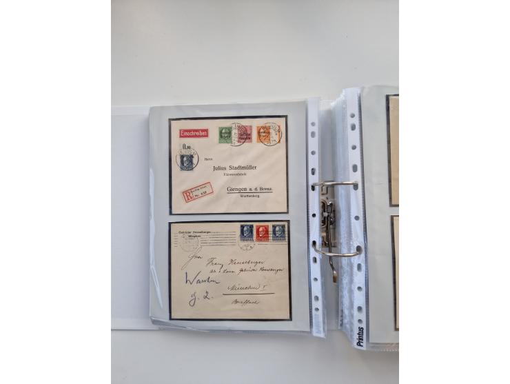 1850/1920, kleine Sammlung mit zusätzlich einigen hundert Briefen, Karten und Paketkarten der Pfennig-Zeit