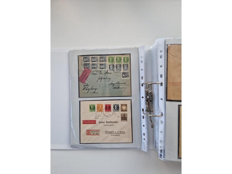 1850/1920, kleine Sammlung mit zusätzlich einigen hundert Briefen, Karten und Paketkarten der Pfennig-Zeit