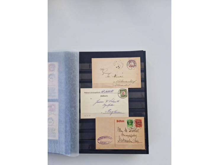 1850/1920, kleine Sammlung mit zusätzlich einigen hundert Briefen, Karten und Paketkarten der Pfennig-Zeit