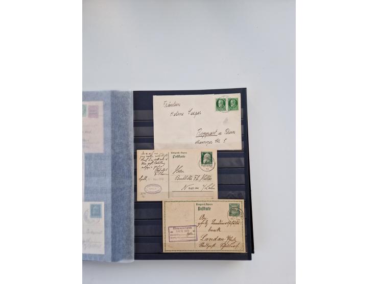 1850/1920, kleine Sammlung mit zusätzlich einigen hundert Briefen, Karten und Paketkarten der Pfennig-Zeit