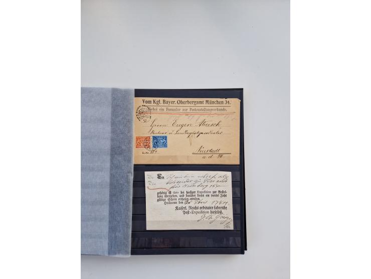 1850/1920, kleine Sammlung mit zusätzlich einigen hundert Briefen, Karten und Paketkarten der Pfennig-Zeit