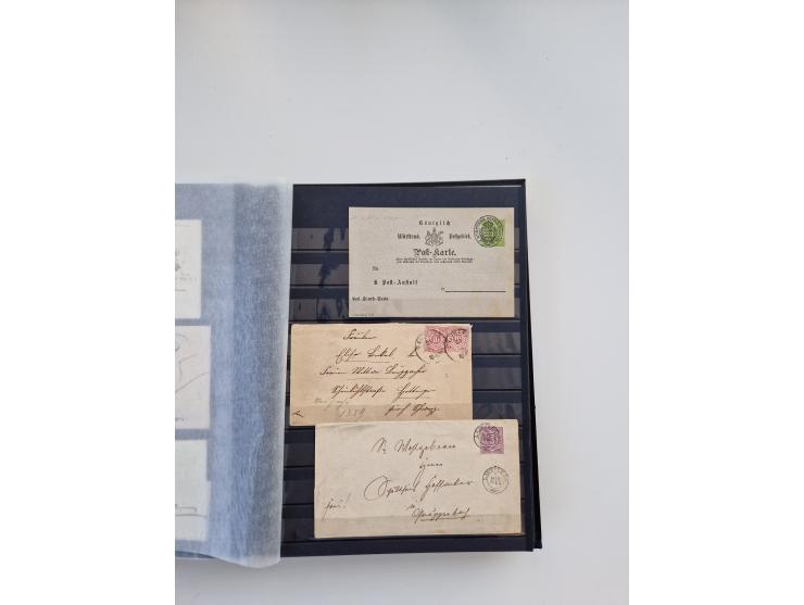 1850/1920, kleine Sammlung mit zusätzlich einigen hundert Briefen, Karten und Paketkarten der Pfennig-Zeit