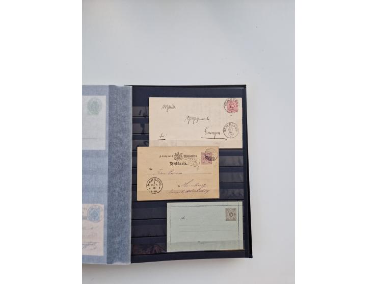 1850/1920, kleine Sammlung mit zusätzlich einigen hundert Briefen, Karten und Paketkarten der Pfennig-Zeit