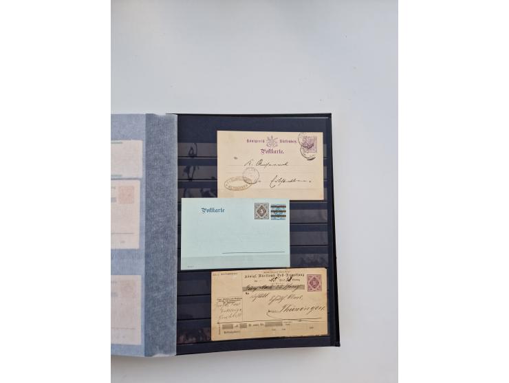 1850/1920, kleine Sammlung mit zusätzlich einigen hundert Briefen, Karten und Paketkarten der Pfennig-Zeit