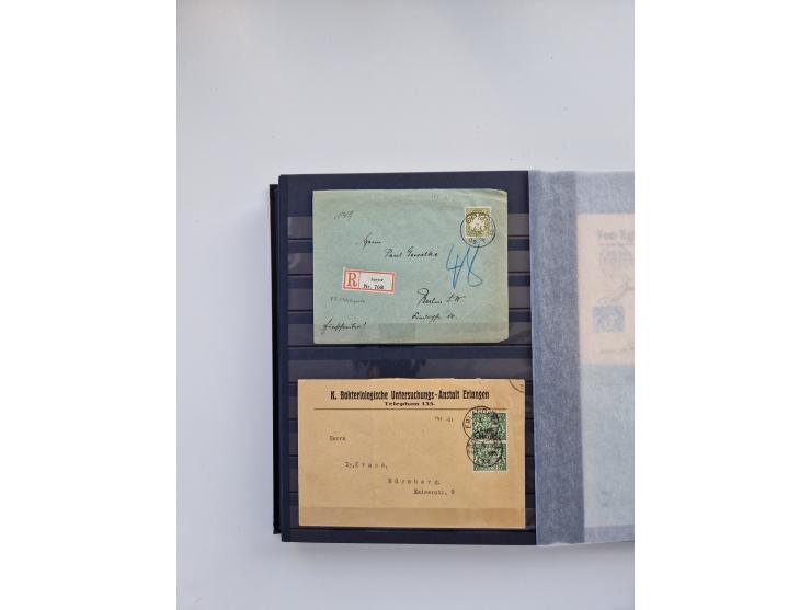 1850/1920, kleine Sammlung mit zusätzlich einigen hundert Briefen, Karten und Paketkarten der Pfennig-Zeit