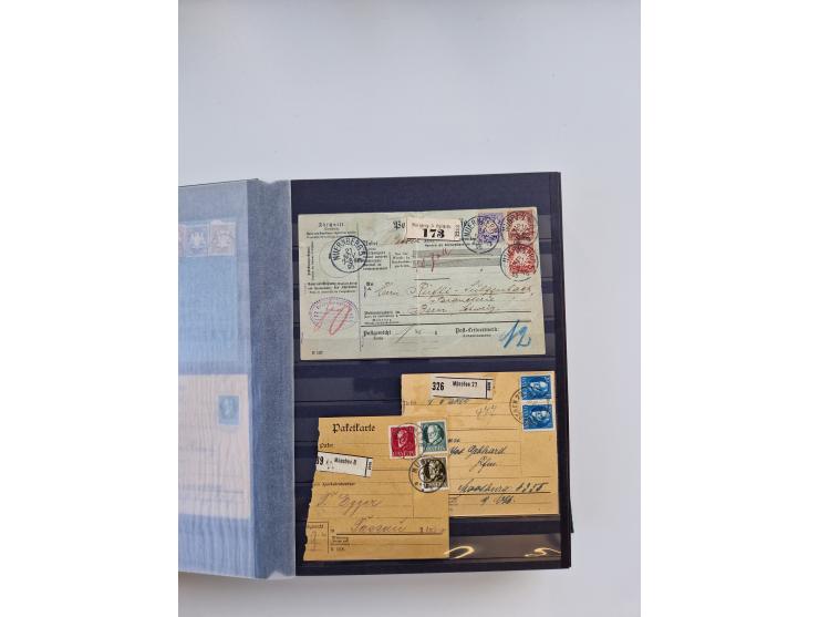1850/1920, kleine Sammlung mit zusätzlich einigen hundert Briefen, Karten und Paketkarten der Pfennig-Zeit
