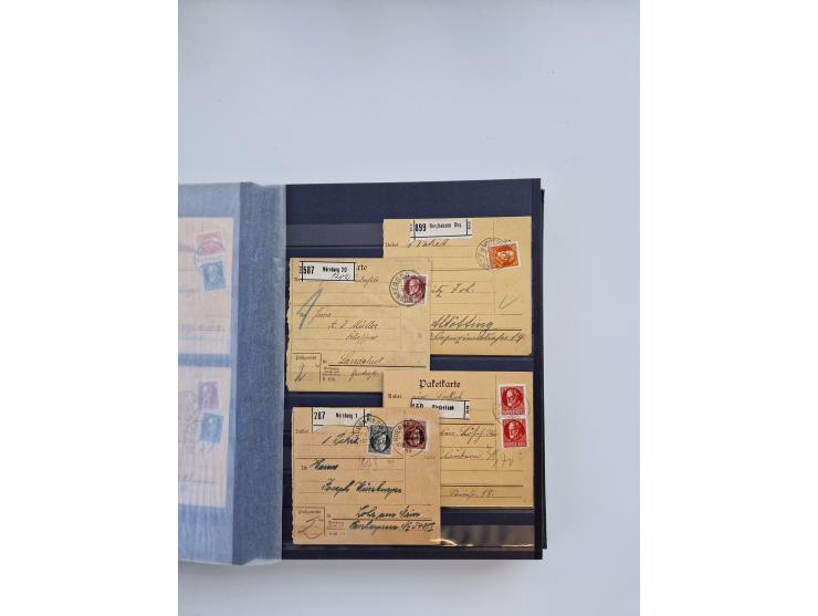 1850/1920, kleine Sammlung mit zusätzlich einigen hundert Briefen, Karten und Paketkarten der Pfennig-Zeit