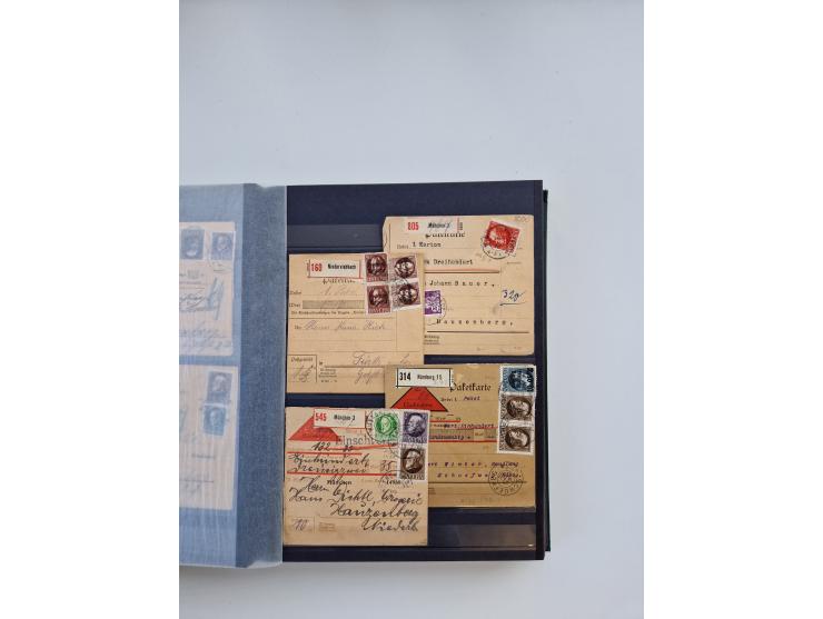 1850/1920, kleine Sammlung mit zusätzlich einigen hundert Briefen, Karten und Paketkarten der Pfennig-Zeit