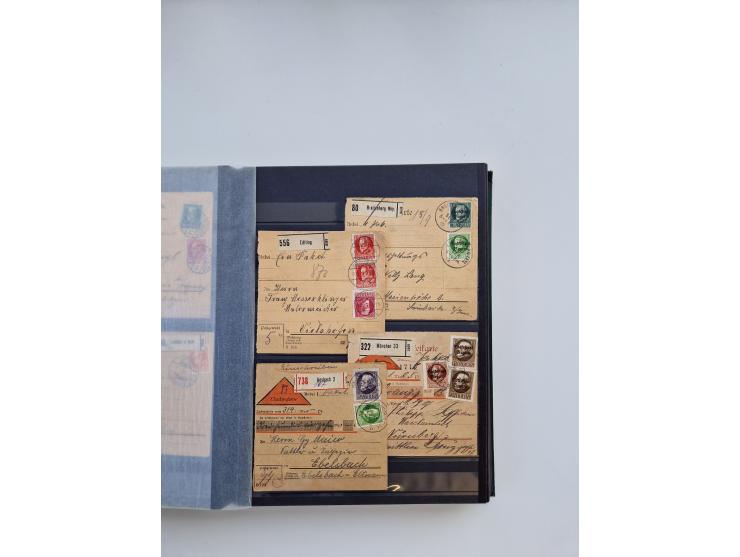 1850/1920, kleine Sammlung mit zusätzlich einigen hundert Briefen, Karten und Paketkarten der Pfennig-Zeit