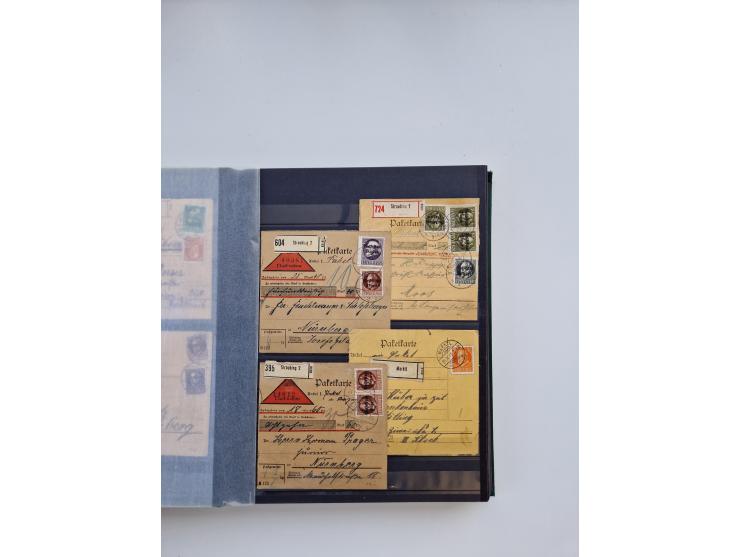 1850/1920, kleine Sammlung mit zusätzlich einigen hundert Briefen, Karten und Paketkarten der Pfennig-Zeit