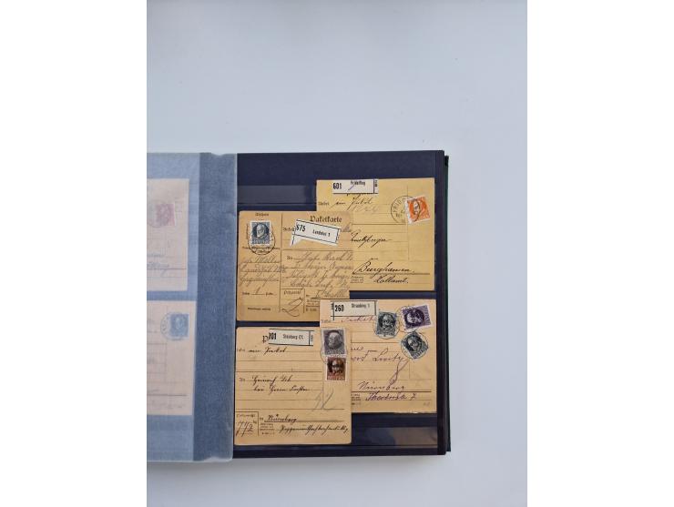 1850/1920, kleine Sammlung mit zusätzlich einigen hundert Briefen, Karten und Paketkarten der Pfennig-Zeit