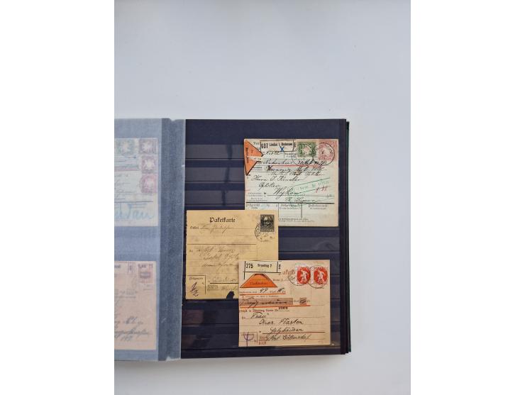 1850/1920, kleine Sammlung mit zusätzlich einigen hundert Briefen, Karten und Paketkarten der Pfennig-Zeit