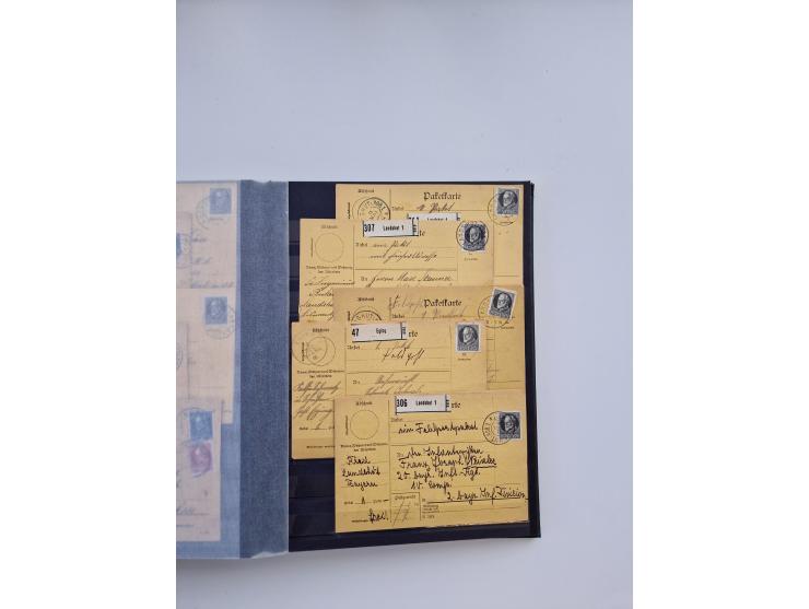 1850/1920, kleine Sammlung mit zusätzlich einigen hundert Briefen, Karten und Paketkarten der Pfennig-Zeit