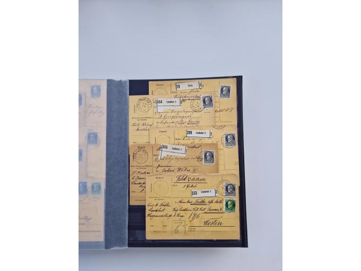 1850/1920, kleine Sammlung mit zusätzlich einigen hundert Briefen, Karten und Paketkarten der Pfennig-Zeit